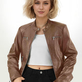 Tætsiddende PU bikerjakke