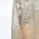 tie-dye denimjeans med vide ben og løstsiddende pasform