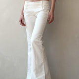 Hvide jeans med lav talje og bootcut-stræk