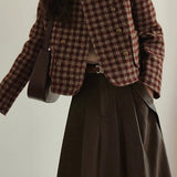 vintage enkeltradet ternet jakke