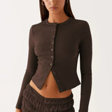 Minimalistisk cardigan med knapper