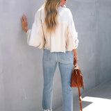 Langærmet frakke i børstet vaffelstrik