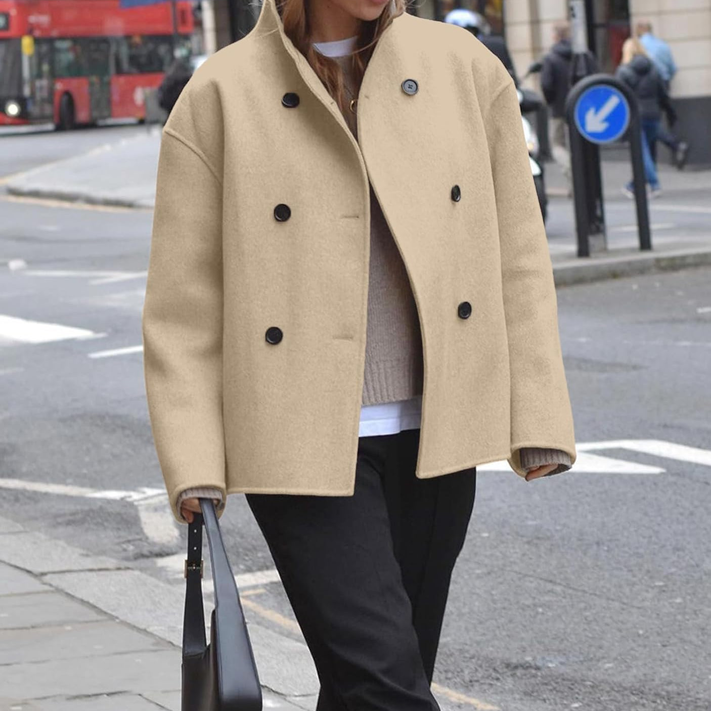 Trendy, oversized og varm jakke til kvinder