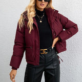 Dunjakke med kort høj krave