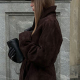 vintage langærmet ruskindsjakke