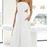 Damekjole - Stropløs - Elastik i taljen - Vide ben - Med lommer