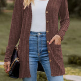 Langærmet vest i børstet ribstrik