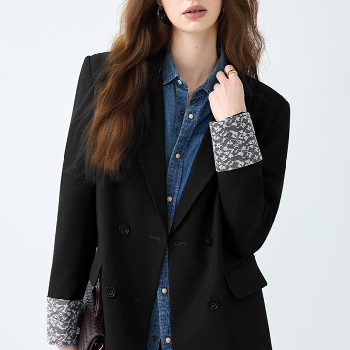 Løstsiddende blazer med lange ærmer