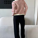 Stribet strikket cardigan med korte ærmer