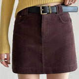 Retro fløjlsnederdel i trapez