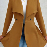 Lang uldfrakke med bælte