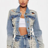 Trendy sæt med jakke og shorts