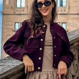 Retro kort jakke med knapper