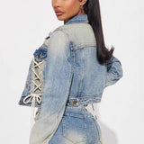 Trendy sæt med jakke og shorts