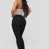 Højtaljede hvide skinny jeans