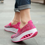 Damesko - Slip-On Vævet Elastisk - Luftpude Komfortsål