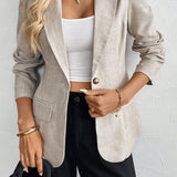 Vintage ensfarvet langærmet blazer