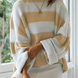 Dametrøje – Oversized pasform – Ribstrik – Rund hals – Behagelige lange ærmer