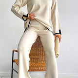 Dametøj – Afslappet kjole – Blød strik – Løs pasform – Lange ærmer