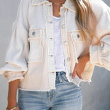 Langærmet frakke i børstet vaffelstrik