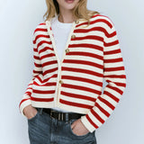 Klassisk stribet strikvest