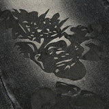 Vintage jeans med svaj og botanisk print