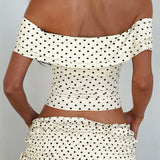 Prikket bustier maxinederdel med sløjfe i siden