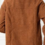 Enkeltradet fløjlsskjortejakke