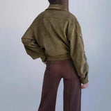 Vintage brun jakke, afslappet pasform