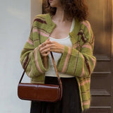 Løstsiddende stribet vest med farveblok