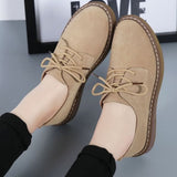 Dame Oxfordsko - Elegant ruskind - Rund tå - Komfortabel skridsikker sål