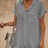 Jonna - Bluse i høj kvalitet med brystlomme