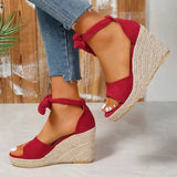 Espa Sandaler - Espadrille kilehæl med snørebånd