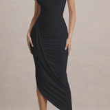 Asymmetrisk bodycon maxi aftenkjole