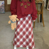 Vintage højtaljet trapeznederdel med slids