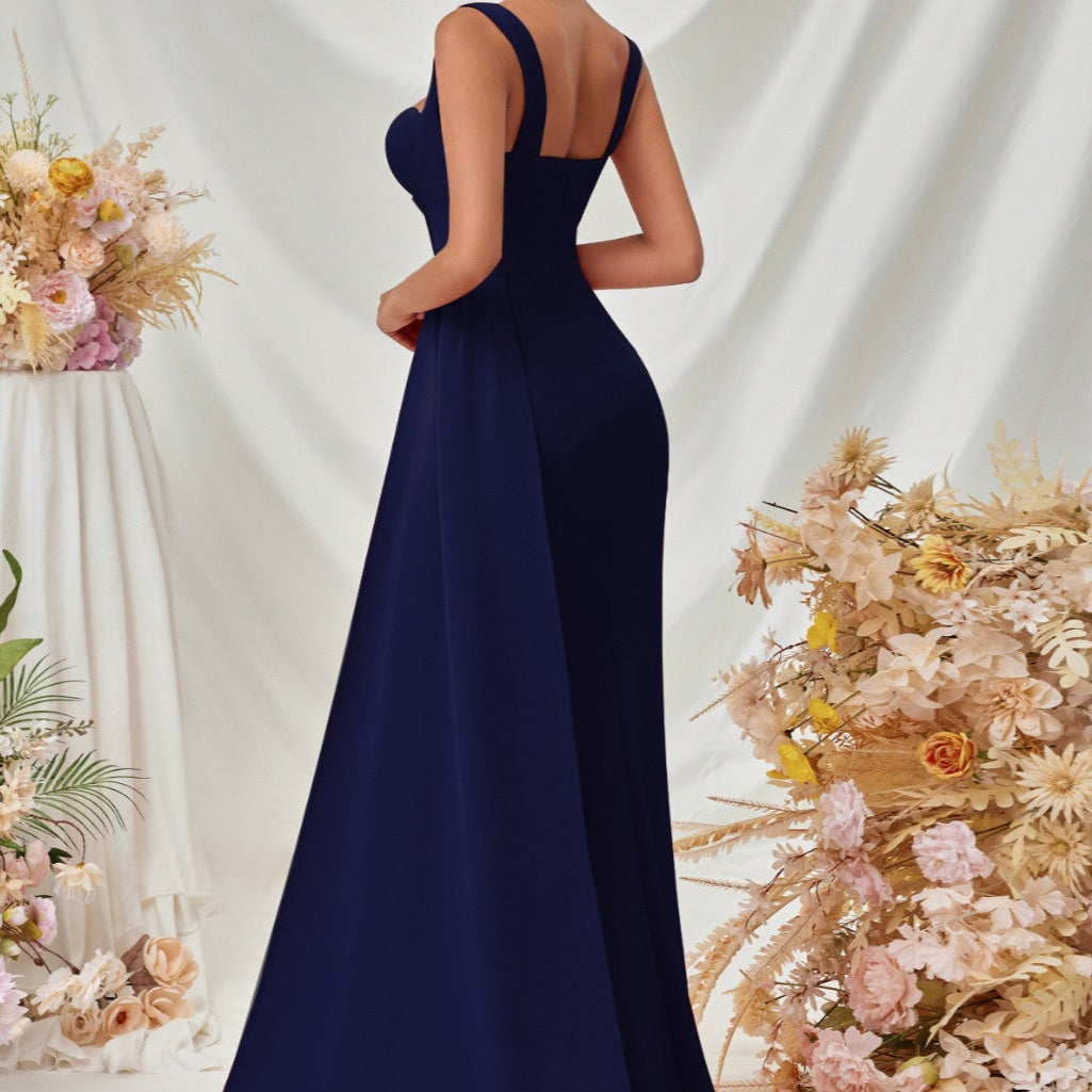 Sexet bodycon maxi aftenkjole med slids