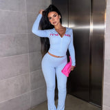 Todelt sæt: cropped hættetrøje med bogstavprint og skinny bukser