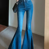 Højtaljede, vide havfruejeans