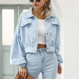 Kort fløjlsjakke med knapper