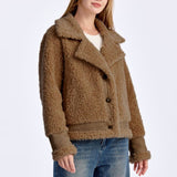 Shearlingjakke med revers