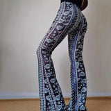 Damebukser med svaj – høj talje – bohememønster – tætsiddende og behagelig snit