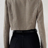 Kort blazer med houndstoothmønster