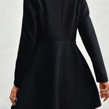 Lang uldfrakke med bælte