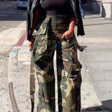 Afslappede camouflage cargobukser med flere lommer