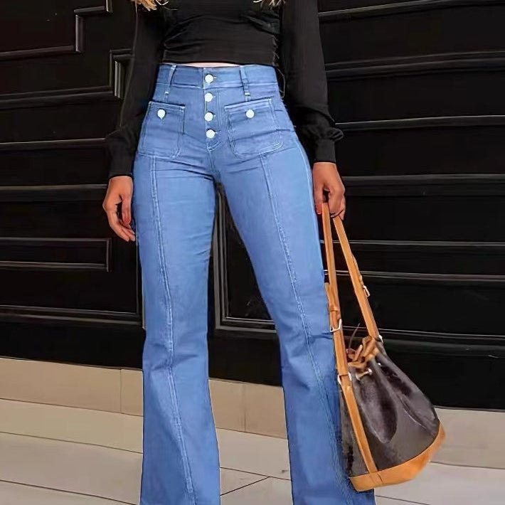 Slim strækbare jeans med svaj