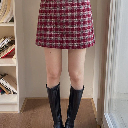 Tyk uldternet bodycon nederdel