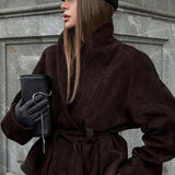 vintage langærmet ruskindsjakke