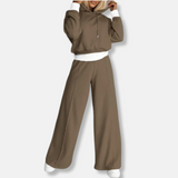 Damesæt i to dele - Glat strik - Høj talje - Afslappet pasform