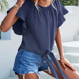 Ima - Moderne bluse med rund hals