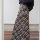 Vintage ternet højtaljet blyantnederdel